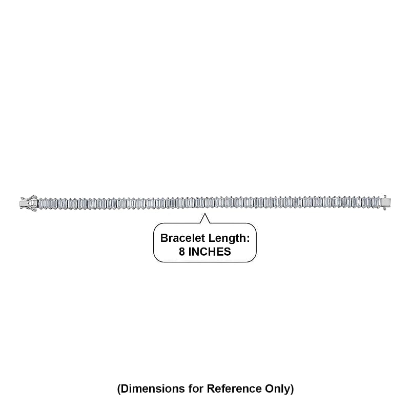D'Joy Moissanite 16.25 ctw Men's Bracelet in Rhodium Over Sterling Silver (8.00 In)