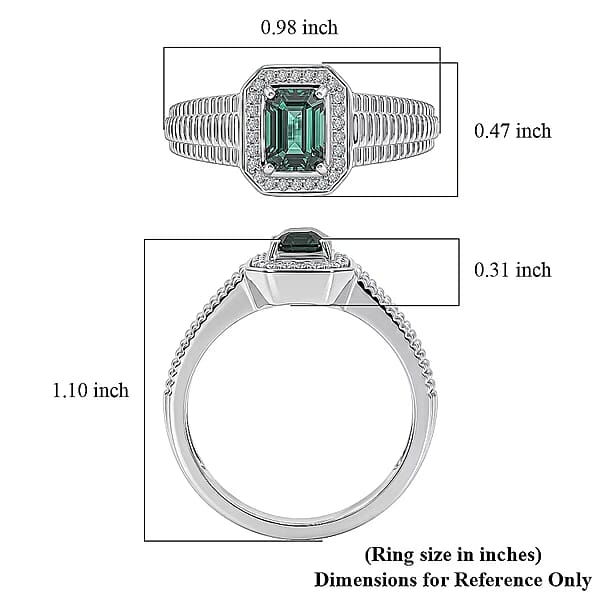 Luxoro Premium Pirineu Lagoon Tourmaline and Diamond I2 1.15 ctw Men's Ring in 10K White Gold (Size 11.0) 5.60 Grams