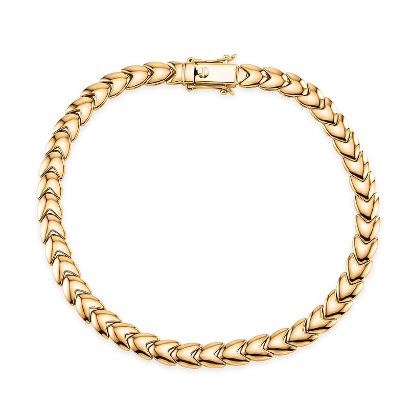 Luxoro Link Chain Bracelet in 10K Green Gold (7.25 In) 7.65 Grams