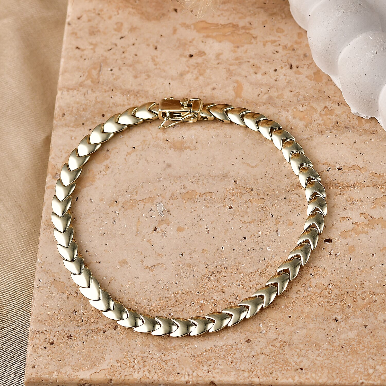 Luxoro Link Chain Bracelet in 10K Green Gold (7.25 In) 7.65 Grams