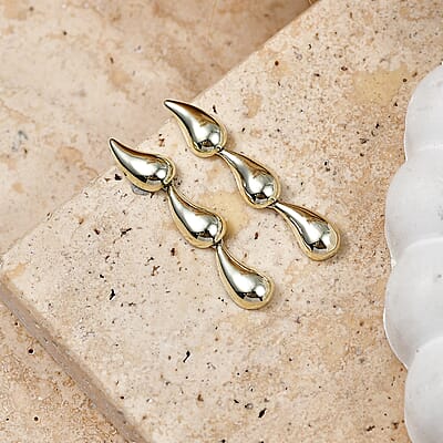 Luxoro Raindrop Earrings in 10K Green Gold with White Gold Push Post 3.50 Grams