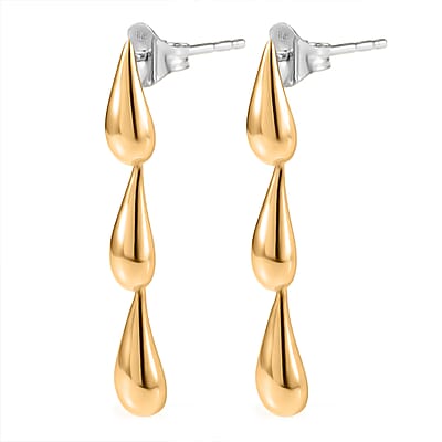 Luxoro Raindrop Earrings in 10K Green Gold with White Gold Push Post 3.50 Grams