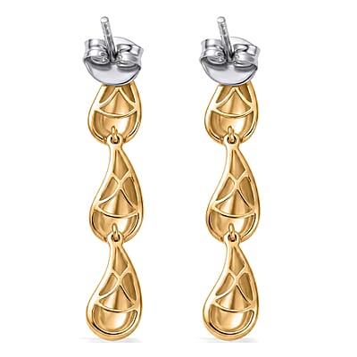 Luxoro Raindrop Earrings in 10K Green Gold with White Gold Push Post 3.50 Grams