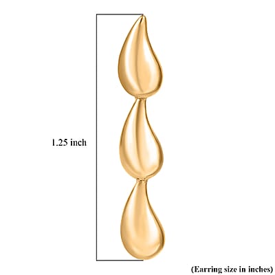 Luxoro Raindrop Earrings in 10K Green Gold with White Gold Push Post 3.50 Grams