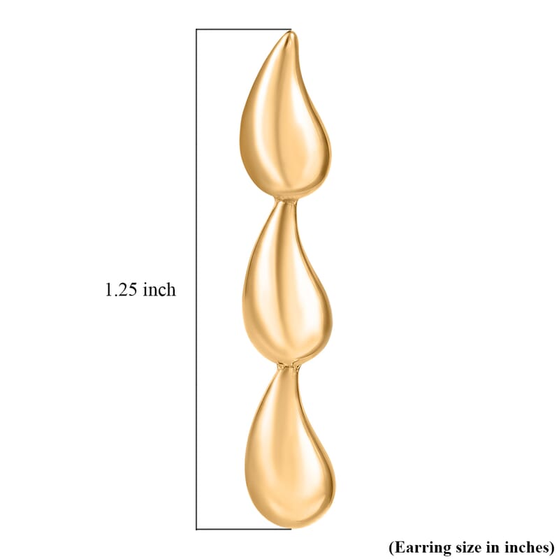 Luxoro Raindrop Earrings in 10K Green Gold with White Gold Push Post 3.50 Grams