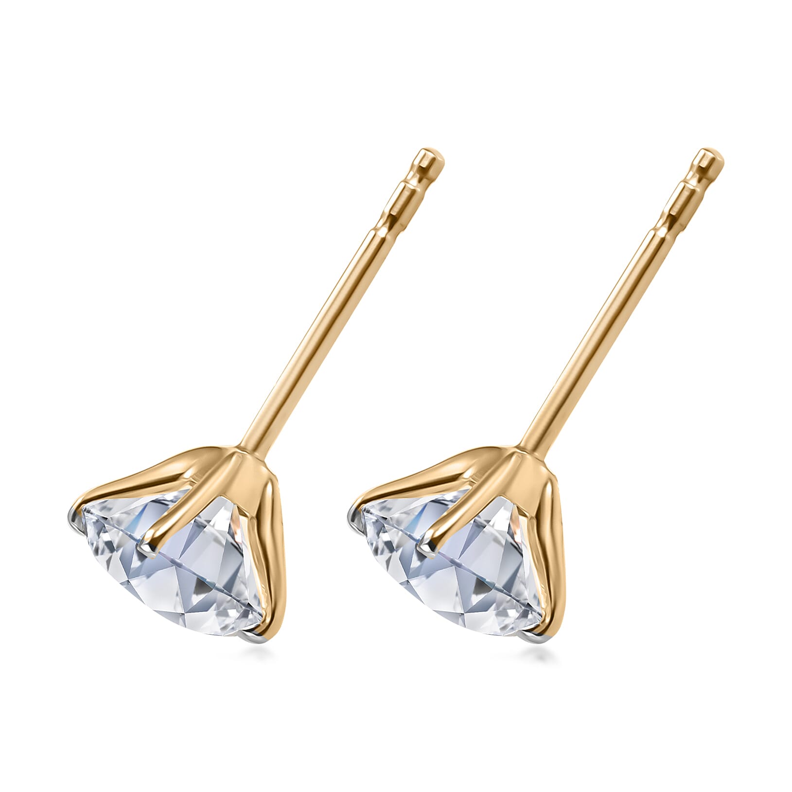 SGL Certified Luxuriant Lab Grown Diamond G-H SI 2.00 ctw Stud Earrings in 10K Yellow Gold