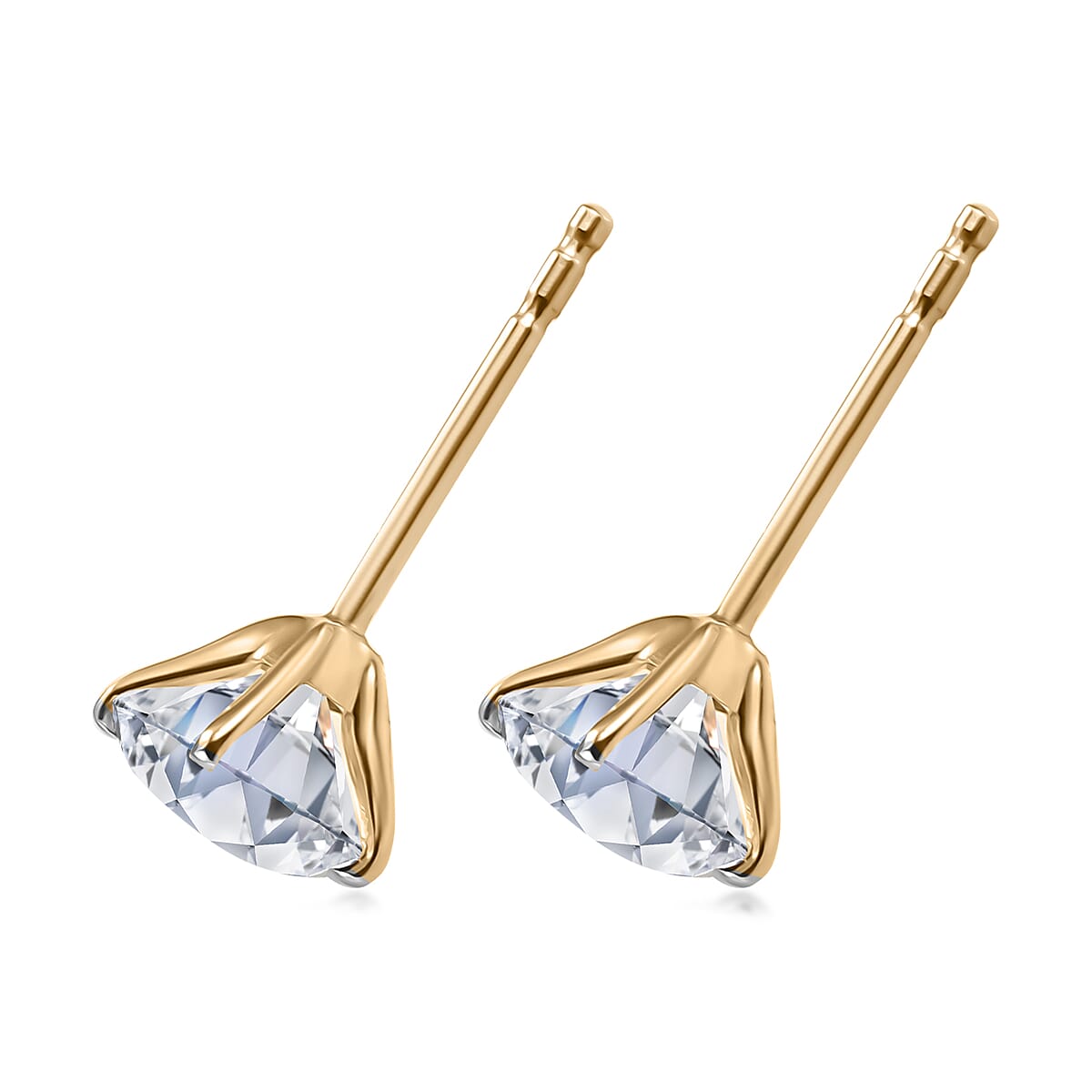 SGL Certified Luxuriant Lab Grown Diamond G-H SI 2.00 ctw Stud Earrings in 10K Yellow Gold image number 3