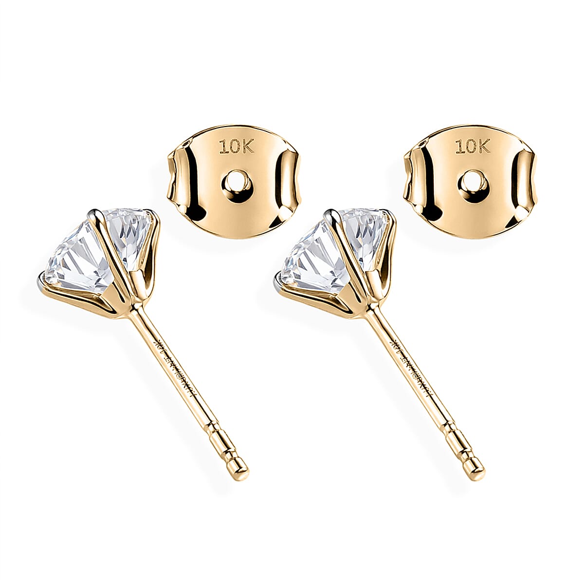SGL Certified Luxuriant Lab Grown Diamond G-H SI 2.00 ctw Stud Earrings in 10K Yellow Gold image number 4