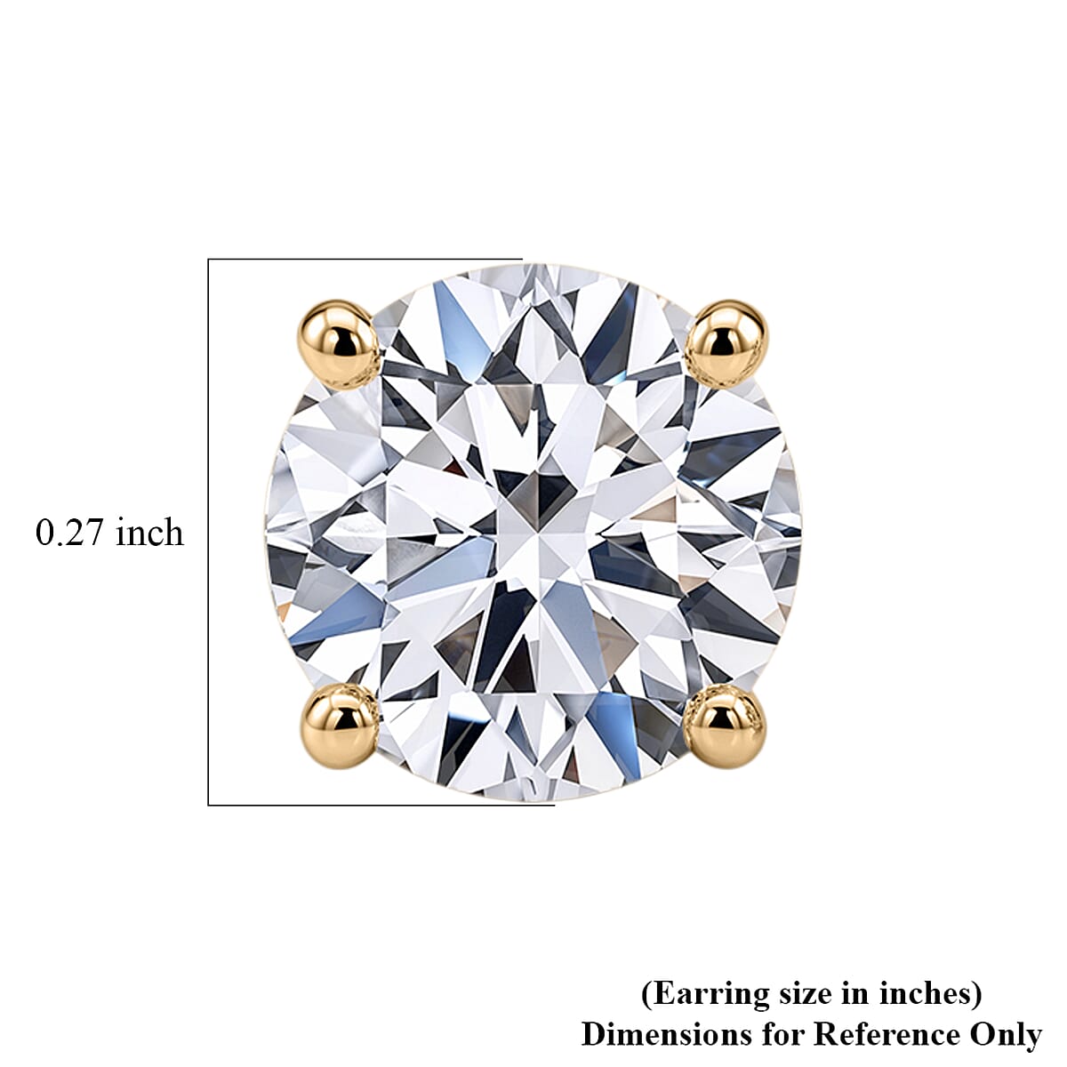 SGL Certified Luxuriant Lab Grown Diamond G-H SI 2.00 ctw Stud Earrings in 10K Yellow Gold image number 5