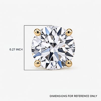 SGL Certified Luxuriant Lab Grown Diamond G-H SI 2.00 ctw Stud Earrings in 10K Yellow Gold