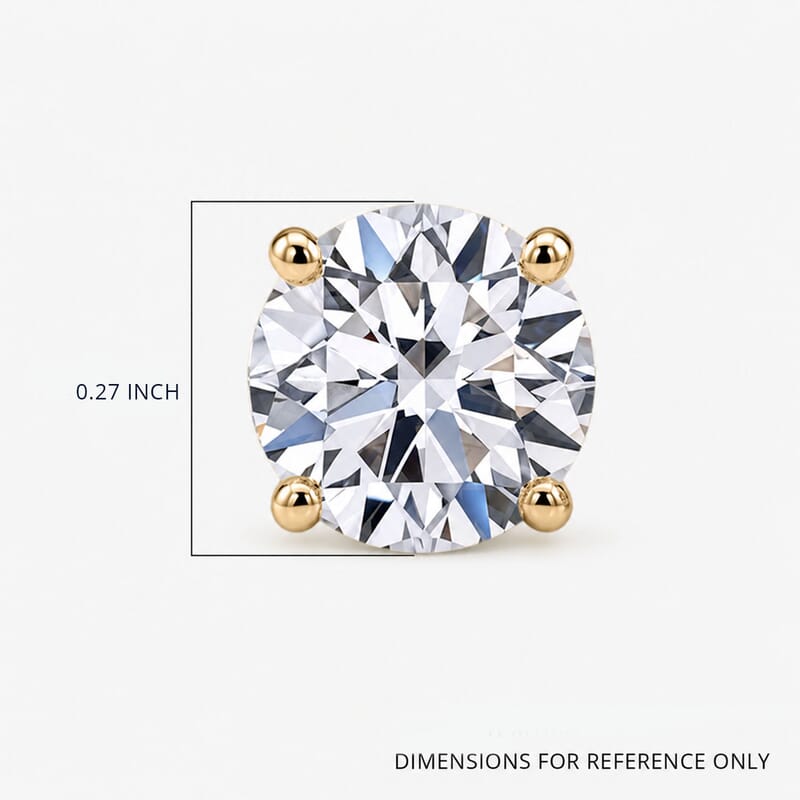 SGL Certified Luxuriant Lab Grown Diamond G-H SI 2.00 ctw Stud Earrings in 10K Yellow Gold