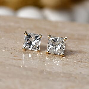 SGL Certified Luxuriant Lab Grown Diamond G-H SI 2.00 ctw Stud Earrings in 10K Yellow Gold