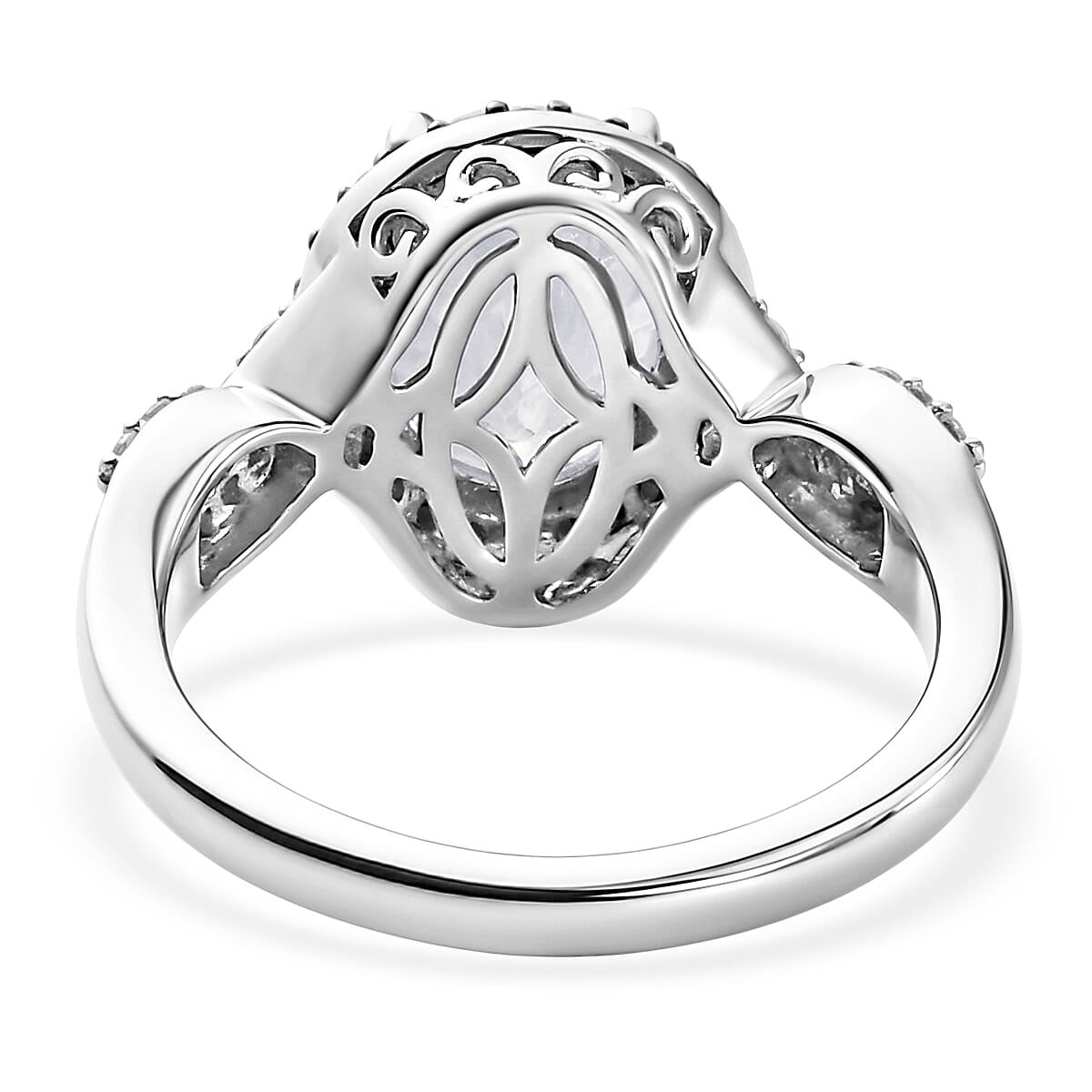 EverTrue Rainbow Moonstone and Multi Gemstone 3.00 ctw Ring in Platinum Bond (Size  8.0)