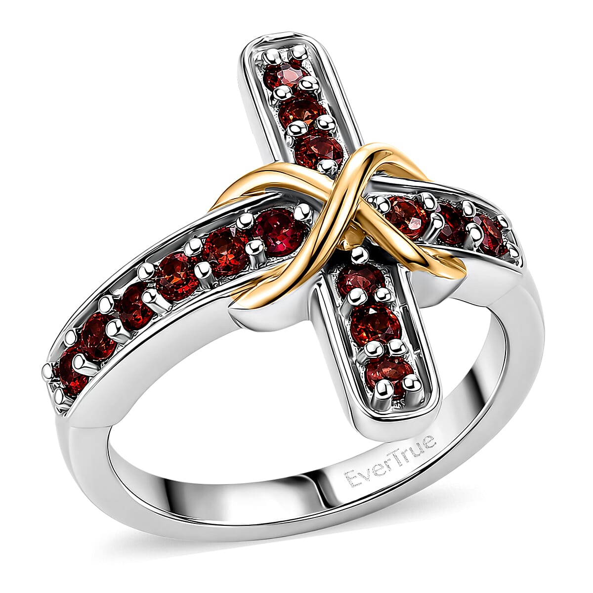 EverTrue Pyrope Garnet 0.75 ctw Ring in 18K YG Plated and Yellow Gold (Size  6.0)