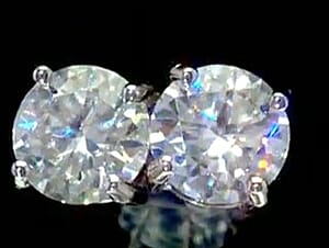 Certified Moissanite (Rnd 6.5mm)(D-E, VVS1- VVS2) Stud Earrings in Sterling Silver