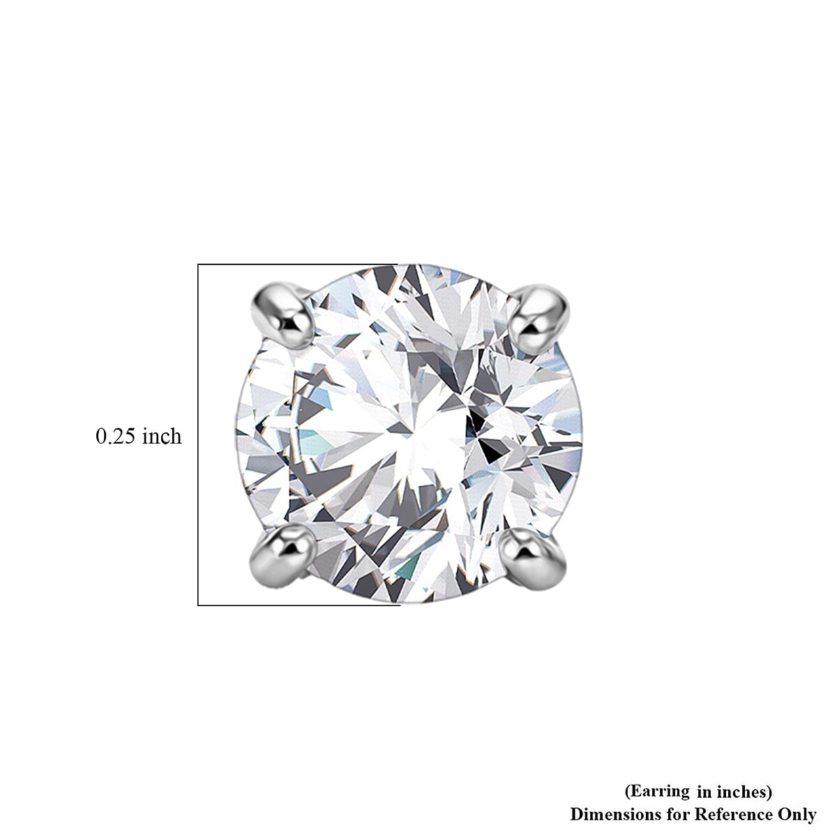 Certified Moissanite (Rnd 6.5mm)(D-E, VVS1- VVS2) Stud Earrings in Sterling Silver image number 4