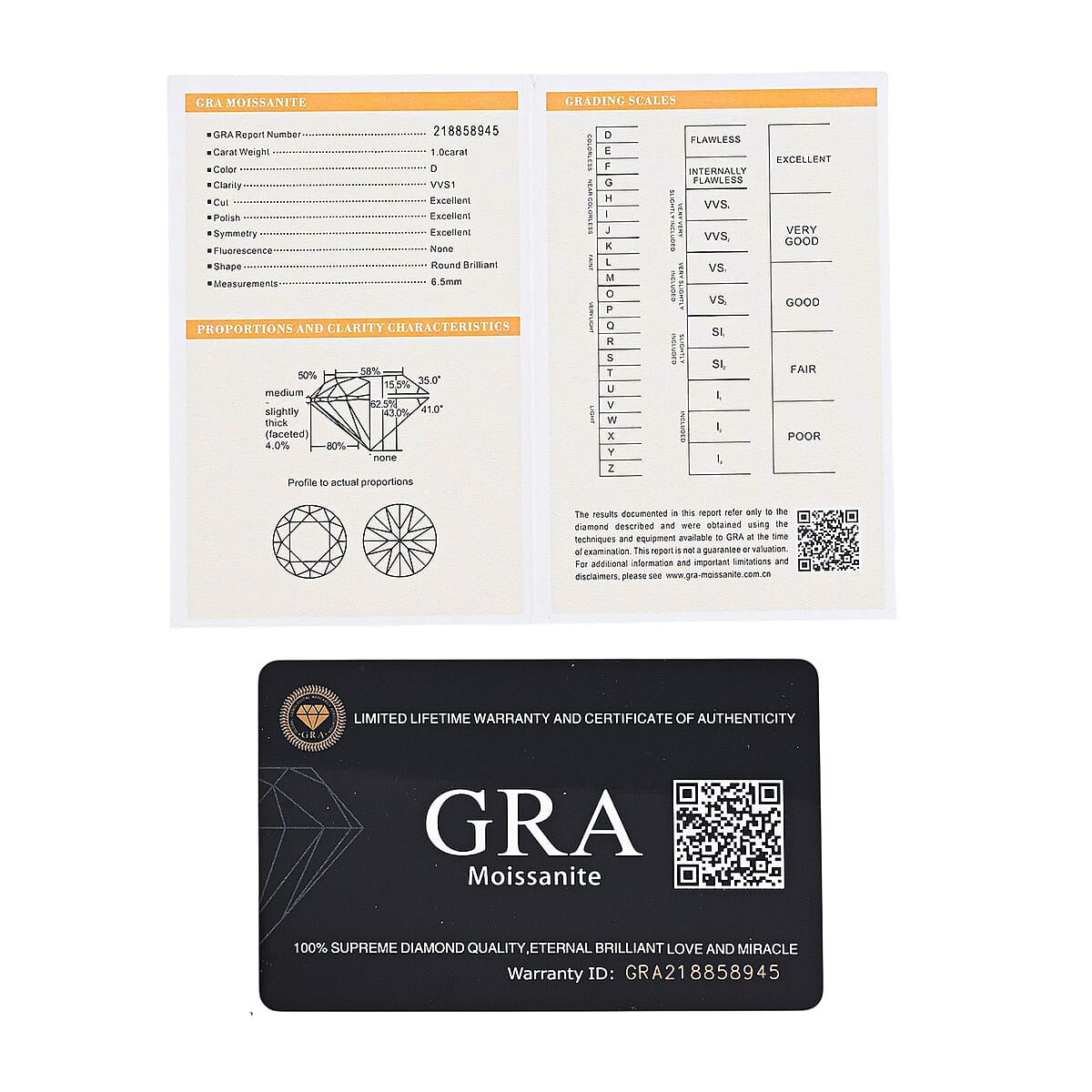 Certified Moissanite (Rnd 6.5mm)(D-E, VVS1- VVS2) Stud Earrings in Sterling Silver image number 5