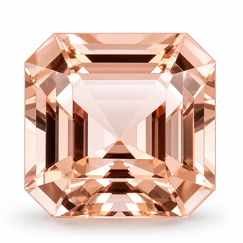 Certified and Appraised Asscher Cut AAAA Marropino Morganite (Sqr 12x12 mm) 7.50 ctw