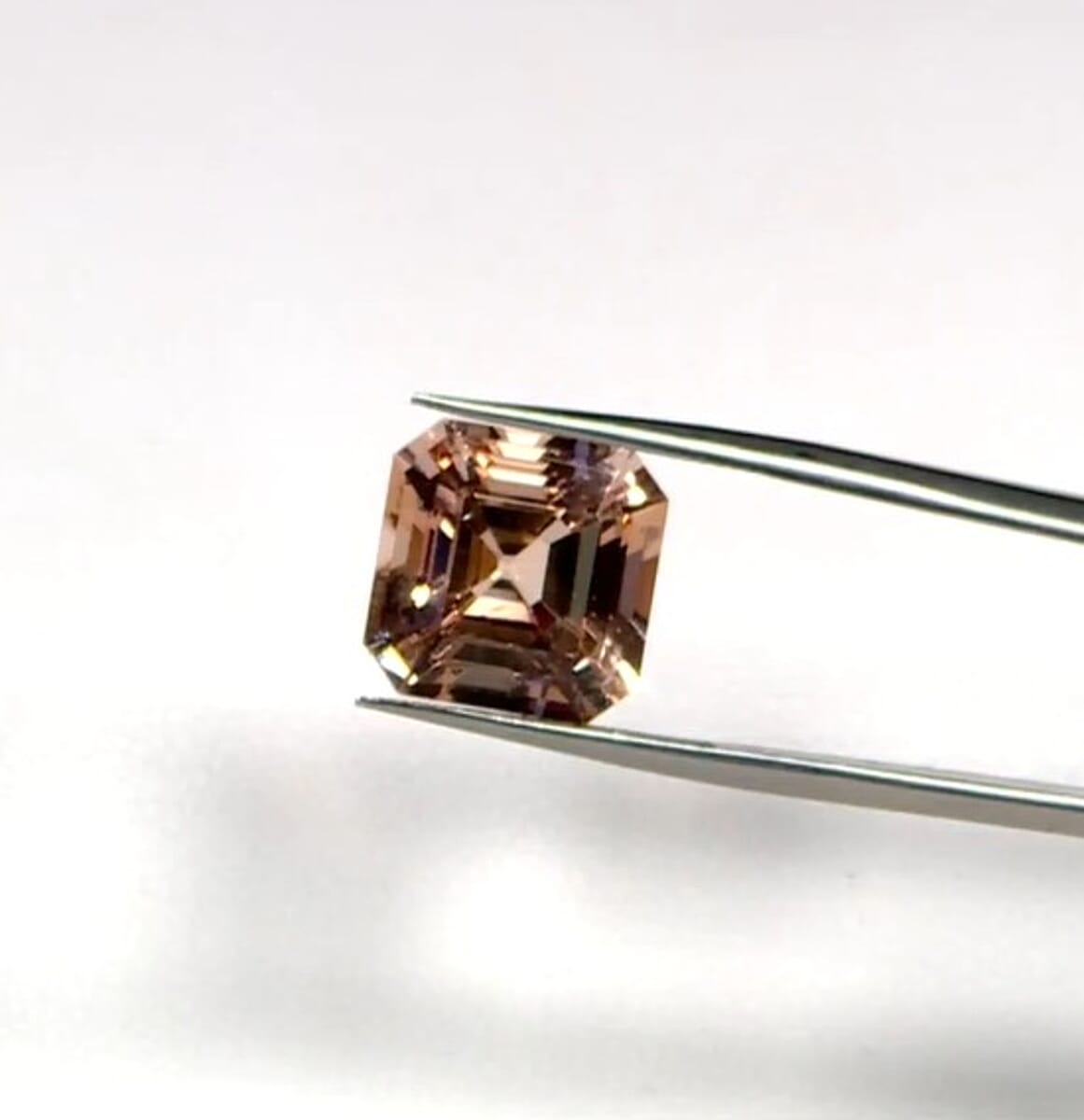 Certified and Appraised Asscher Cut AAAA Marropino Morganite (Sqr 12x12 mm) 7.50 ctw image number 2