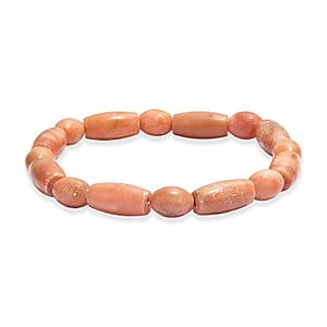 Melon Peach Chilli 115.00 ctw Beaded Stretch Bracelet