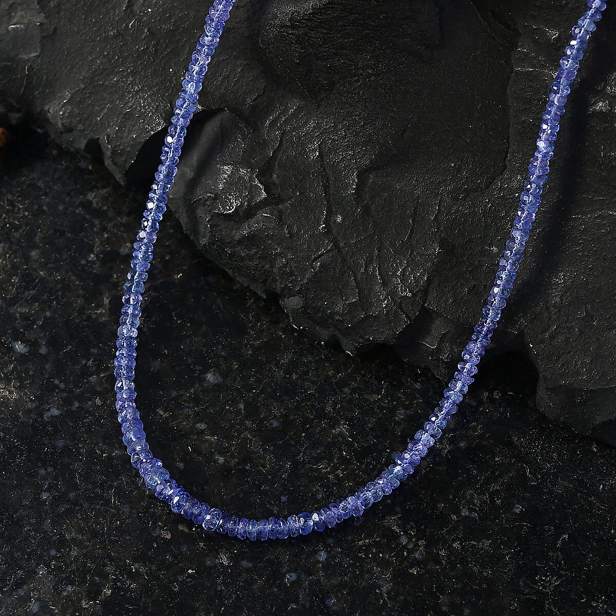 Certified & Appraised Luxoro AAA Tanzanite 55.00 ctw Beaded Necklace in 10K Yellow Gold (18 Inches) image number 1
