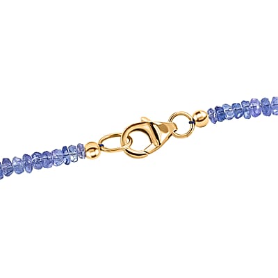 Certified & Appraised Luxoro AAA Tanzanite 55.00 ctw Beaded Necklace in 10K Yellow Gold (18 Inches)