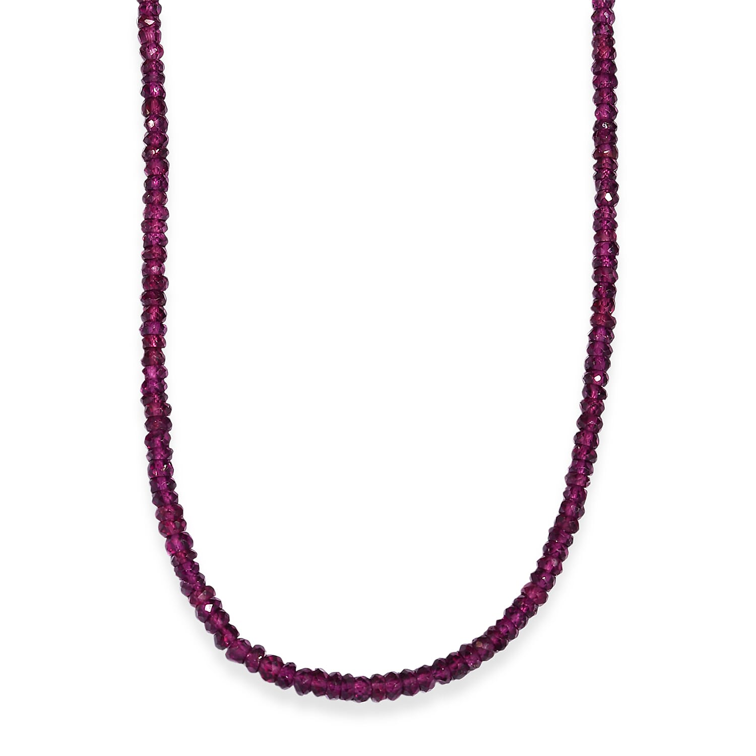 D'Joy Premium Radiant Ember Garnet 76.00 ctw Beaded Necklace in 18K Vermeil Yellow Gold Over Sterling Silver (18-20 Inches)