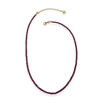 D'Joy Premium Radiant Ember Garnet 76.00 ctw Beaded Necklace in 18K Vermeil Yellow Gold Over Sterling Silver (18-20 Inches)