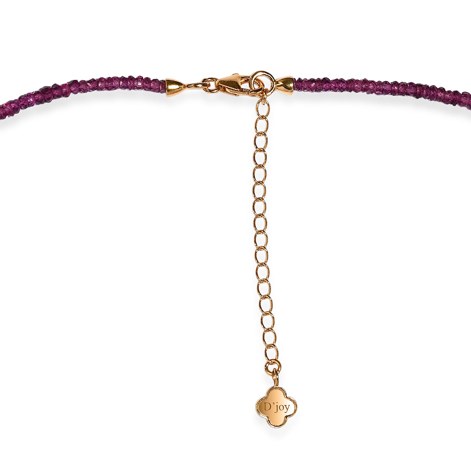 D'Joy Premium Radiant Ember Garnet 76.00 ctw Beaded Necklace in 18K Vermeil Yellow Gold Over Sterling Silver (18-20 Inches)