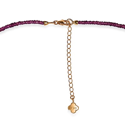 D'Joy Premium Radiant Ember Garnet 76.00 ctw Beaded Necklace in 18K Vermeil Yellow Gold Over Sterling Silver (18-20 Inches)