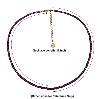 D'Joy Premium Radiant Ember Garnet 76.00 ctw Beaded Necklace in 18K Vermeil Yellow Gold Over Sterling Silver (18-20 Inches)