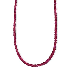 D'Joy Premium Niassa Ruby (FF) 74.00 ctw Necklace in 18K Vermeil Yellow Gold Over Sterling Silver 18-20 Inches