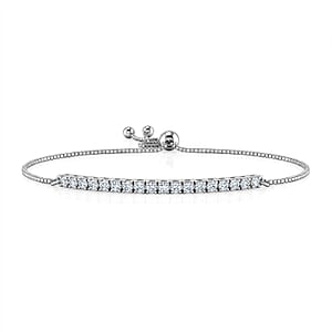 Luxuriant Lab Grown Diamond G-H SI 1.00 ctw Bracelet in Rhodium Over Sterling Silver (10.50 In) (Del. in 10-12 Days)