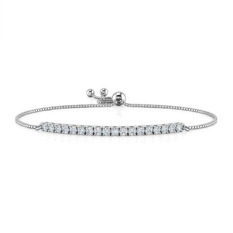Luxuriant Lab Grown Diamond G-H SI 1.00 ctw Bracelet in Rhodium Over Sterling Silver (10.50 In)