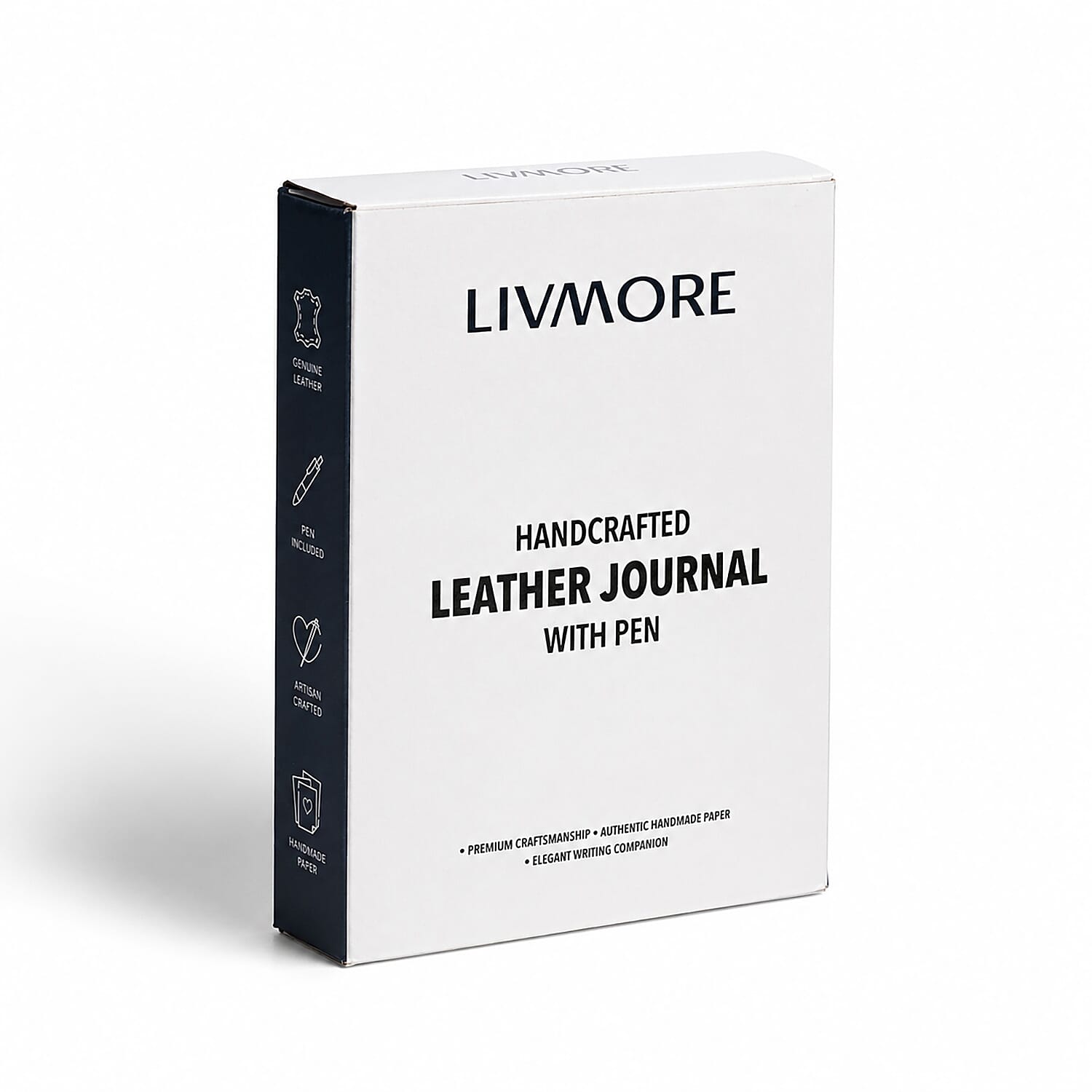 Livmore Blue Handcrafted Leather Peacock Embossed Journal with Kadam Wooden Pen (160 pages)