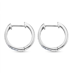Luxuriant Lab Grown Diamond G-H SI 1.00 ctw Hoop Earrings in Rhodium Over Sterling Silver (Del. in 10-12 Days)