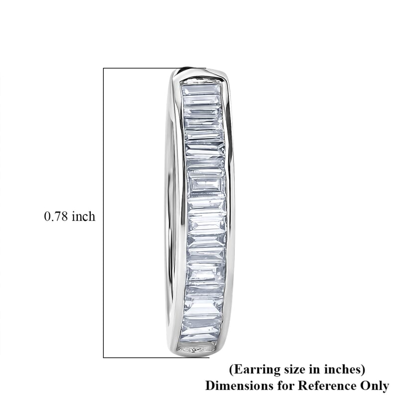 Luxuriant Lab Grown Diamond G-H SI 1.00 ctw Hoop Earrings in Rhodium Over Sterling Silver