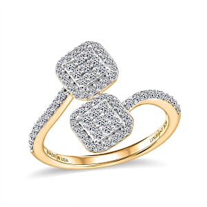 Luxuriant Lab Grown Diamond G-H SI 0.50 ctw Ring in 18K Vermeil Yellow Gold Over Sterling Silver (Size  10.0) (Del. In 10-12 Days)
