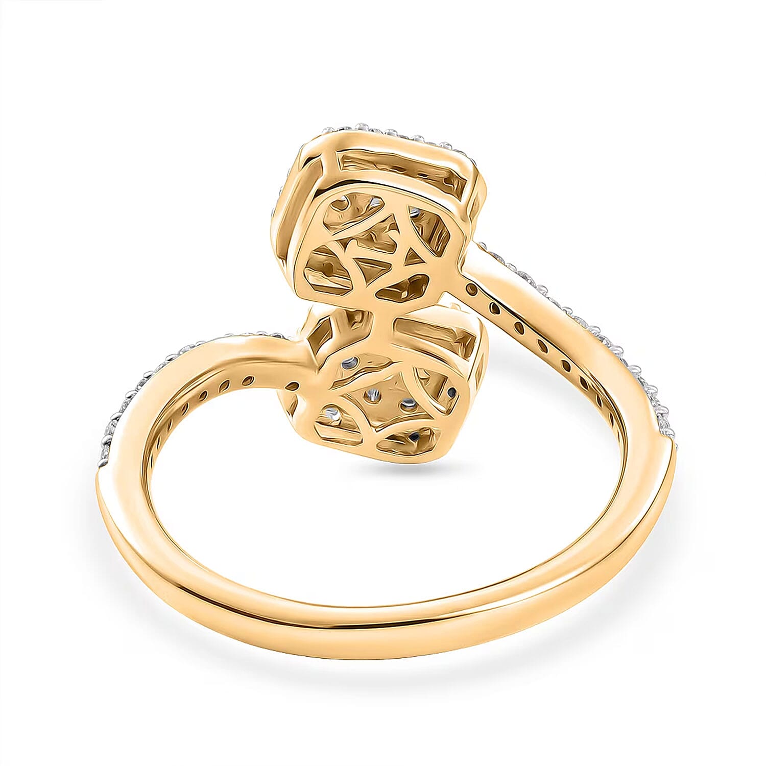 Luxuriant Lab Grown Diamond G-H SI 0.50 ctw Ring in 18K Vermeil Yellow Gold Over Sterling Silver (Size  5.0)