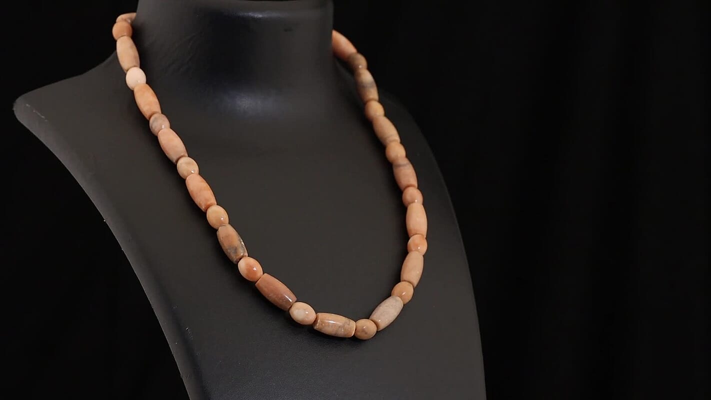 EverTrue Melon Peach Chilli Beaded Necklace (18 Inches) in ION Plated YG Stainless Steel  245.00 ctw