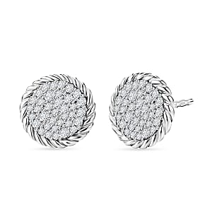 Luxuriant Lab Grown Diamond G-H SI 0.50 ctw Earrings in Rhodium Over Sterling Silver (Del. in 10-12 Days)