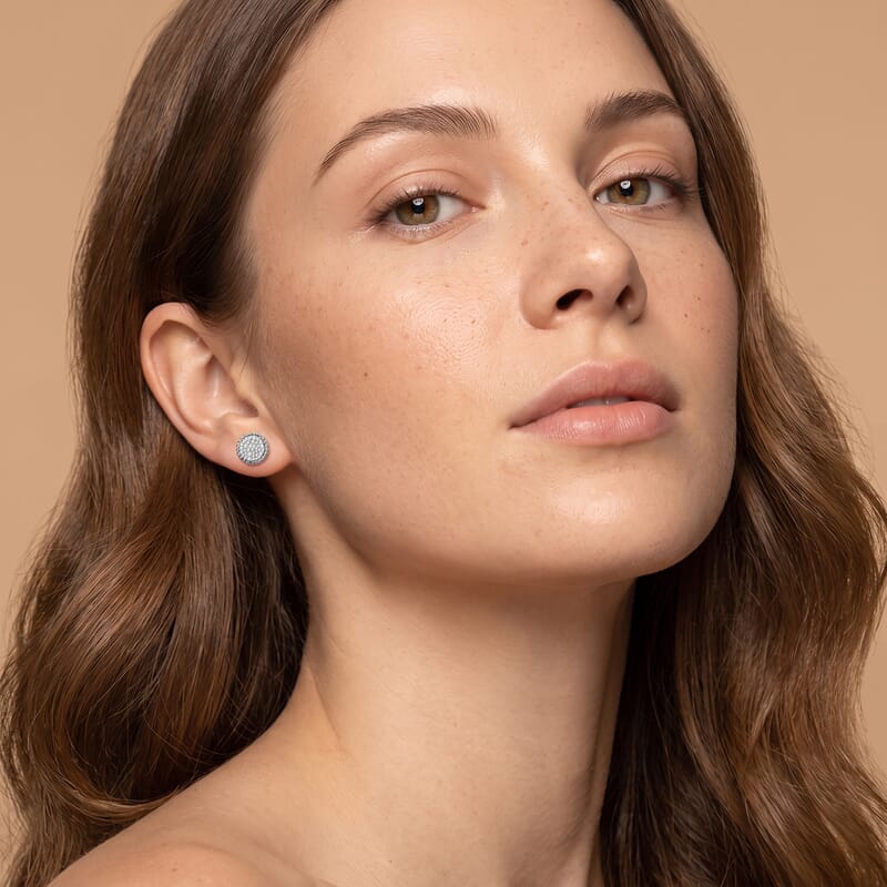 Luxuriant Lab Grown Diamond G-H SI 0.50 ctw Earrings in Rhodium Over Sterling Silver