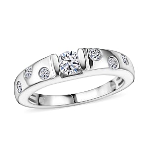 Luxuriant Lab Grown Diamond G-H SI 0.50 ctw Ring in Rhodium Over Sterling Silver (Size 10.0 (Del. In 10-12 Days)
