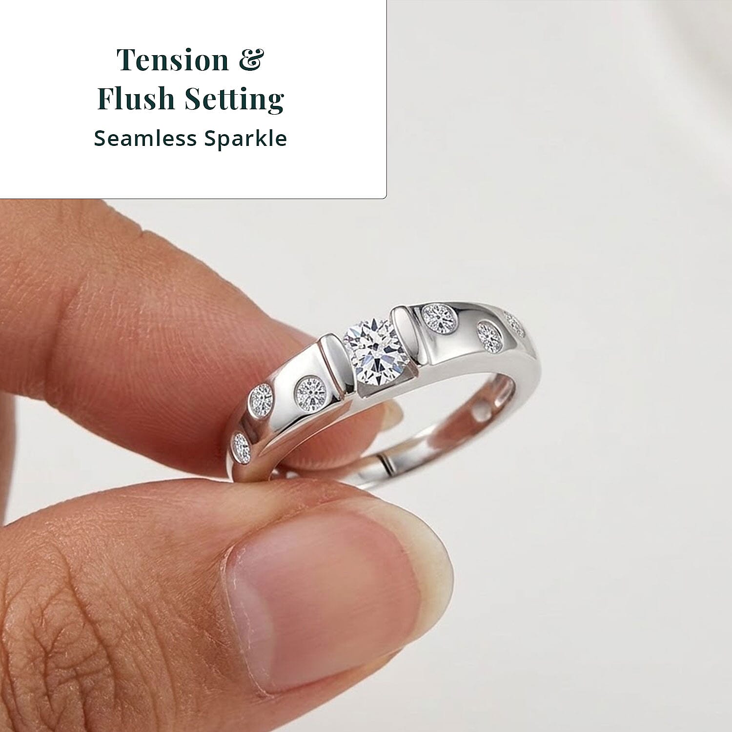Luxuriant Lab Grown Diamond G-H SI 0.50 ctw Ring in Rhodium Over Sterling Silver (Size 5.0) (Del. In 10-12 Days)