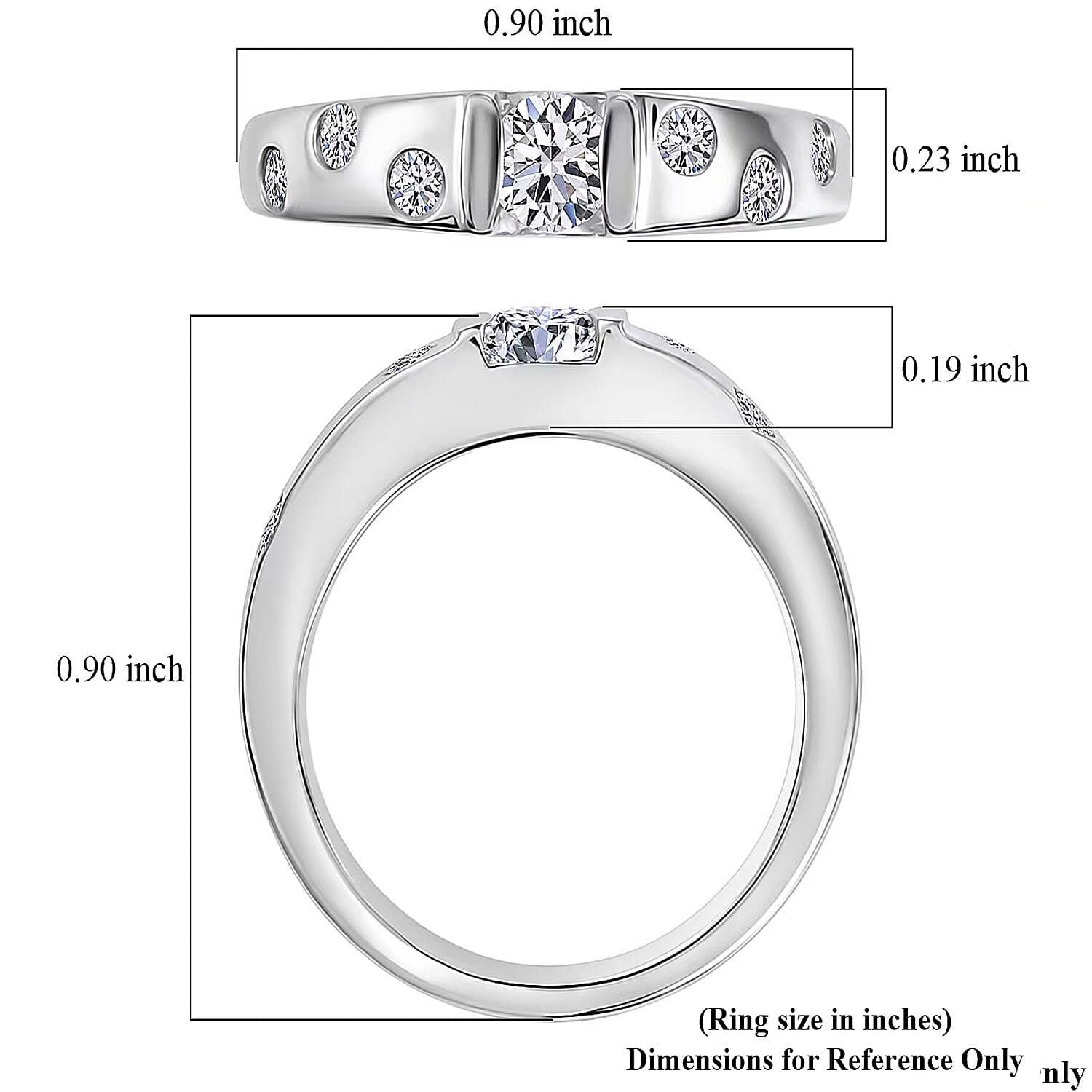 Luxuriant Lab Grown Diamond G-H SI 0.50 ctw Ring in Rhodium Over Sterling Silver (Size 5.0) (Del. In 10-12 Days)