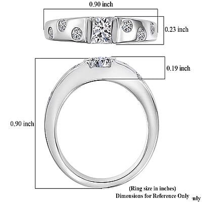 Luxuriant Lab Grown Diamond G-H SI 0.50 ctw Ring in Rhodium Over Sterling Silver (Size 5.0)
