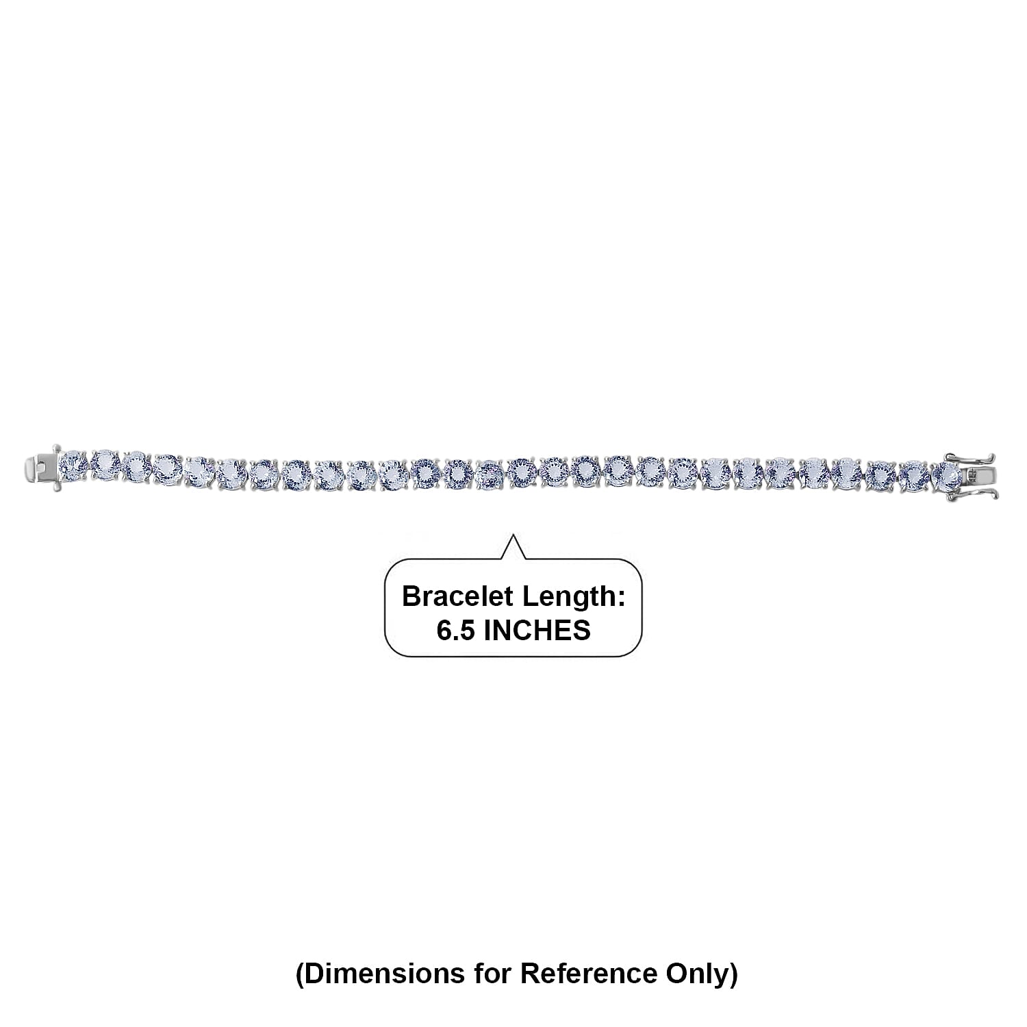 D'Joy 161 Facet Portuguese Cut White Topaz 28.30 ctw Forever Spark Tennis Bracelet in Rhodium Over Sterling Silver (6.50 In)