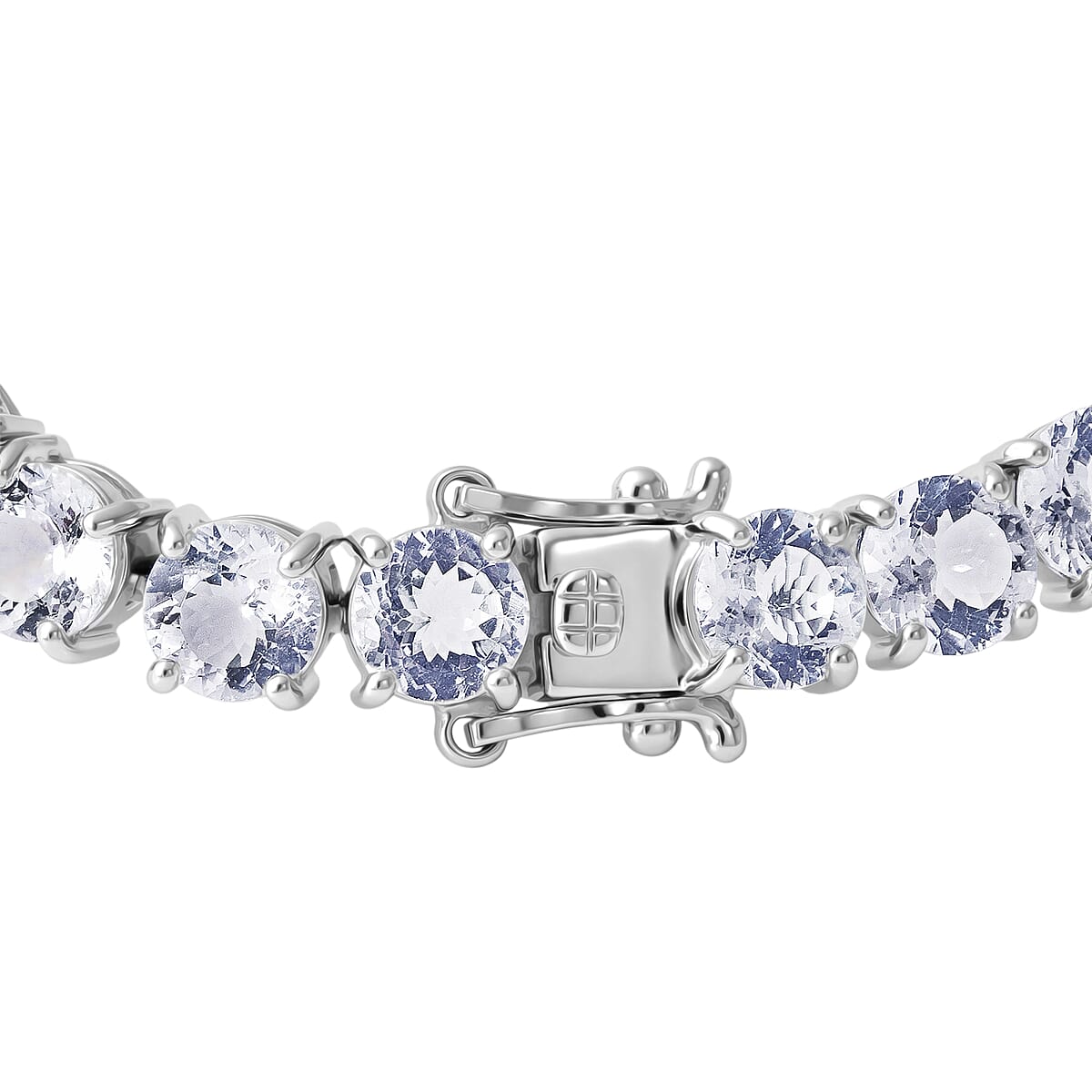 D'Joy 161 Facet Portuguese Cut White Topaz 29.30 ctw Bracelet in Rhodium Over Sterling Silver (7.25 In) image number 3