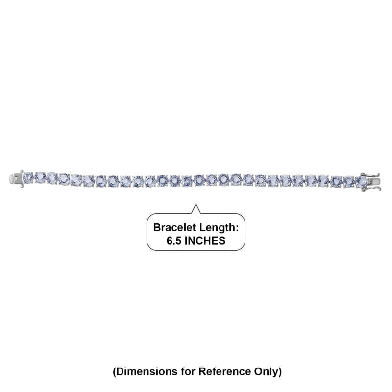 D'Joy 161 Facet Portuguese Cut White Topaz 29.30 ctw Forever Spark Tennis Bracelet in Rhodium Over Sterling Silver (7.25 In)