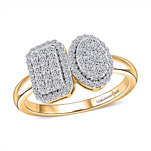 Luxuriant Lab Grown Diamond (G-H, SI) Ring in 18K Vermeil YG Over Sterling Silver (Size 10.0) 0.50 ctw